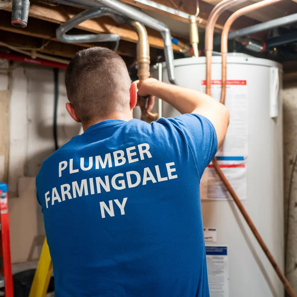 Plumber Farmingdale Ny doing water heater repair